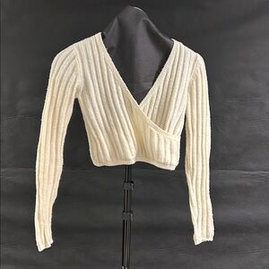 Urban Outfitters Cropped Cream Knit Sweater